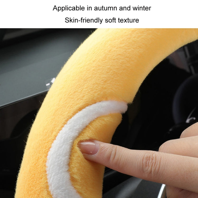 Car Steering Wheel Cartoon Short Fluff Handle Cover, Size: 38cm(Red D Shape) - In Car by buy2fix | Online Shopping UK | buy2fix