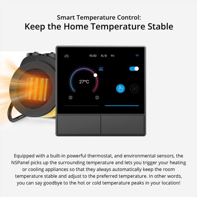 Sonoff NSPanel WiFi Smart Scene Switch Thermostat Temperature All-in-One Control Touch Screen, EU Plug(Black) - Smart Switch by Sonoff | Online Shopping UK | buy2fix