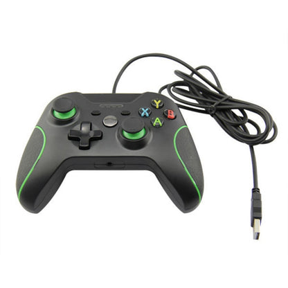 For XBOX One / PC HS-XO304 Wired Handle Dual Vibration With Headphone Jack, Cable Length: 1.8m(Black) - Gamepad by buy2fix | Online Shopping UK | buy2fix