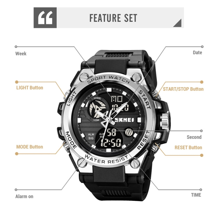SKMEI 2031 Dual Movement Multifunctional Waterproof Outdoor Sports Watch(Black Gold) - Sport Watches by SKMEI | Online Shopping UK | buy2fix