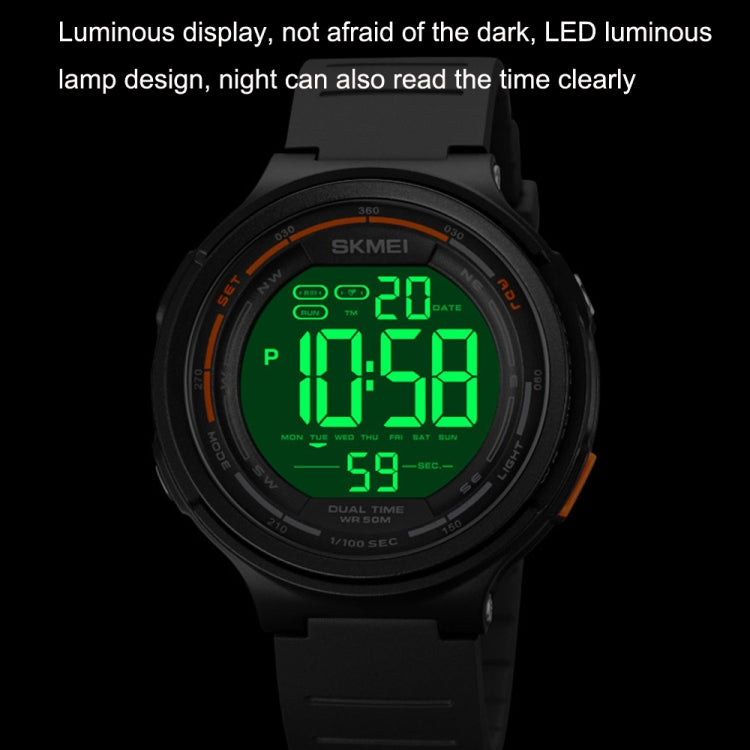 SKMEI 1841 Outdoor Sports Students Waterproof Luminous Countdown Watch(Light Grey) - LED Digital Watches by SKMEI | Online Shopping UK | buy2fix