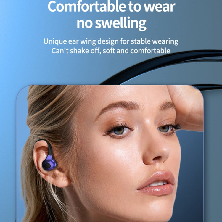 F8 Hanging Ear Stereo Wireless Bluetooth Earphones With Charging Bin(Blue Single Ear) - Bluetooth Earphone by buy2fix | Online Shopping UK | buy2fix