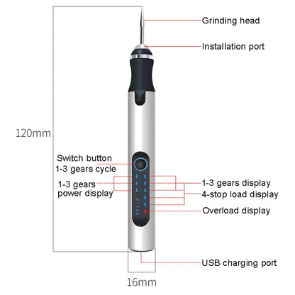 SNJ-3681 Mini Engraving Pen Wireless Polishing Electric Grinder, Style: Roae Gold+Grinding Head - Abrasive Tools & Accessories by buy2fix | Online Shopping UK | buy2fix