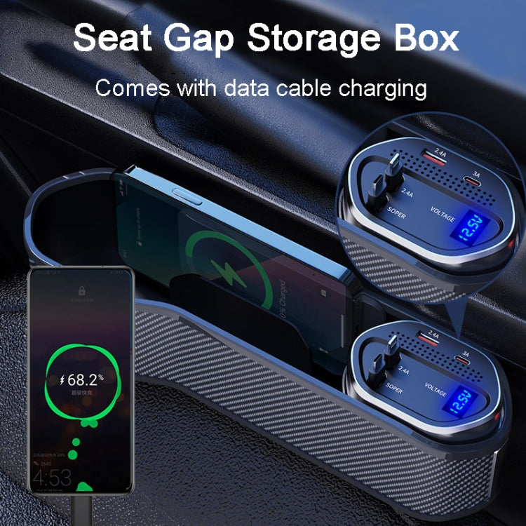 Vehicle Seat Gap Storage Box Organizer Front Seat Console Side Pocket ,Spec: Wireless Charging Ordinary  Wire -  by buy2fix | Online Shopping UK | buy2fix