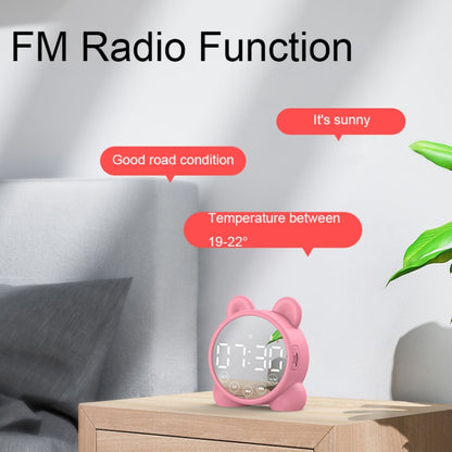 P1 Mini Card Mirror Clock Wireless Bluetooth Speaker with FM Radio(White) - Mini Speaker by buy2fix | Online Shopping UK | buy2fix