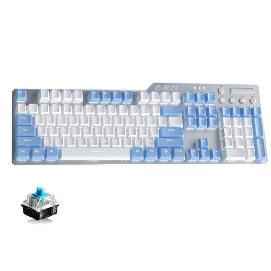 Ajazz AK35I 110 Keys White Light Backlight PBT Keycap Wired Mechanical Keyboard Green Shaft (Blue White) - Wired Keyboard by Ajazz | Online Shopping UK | buy2fix