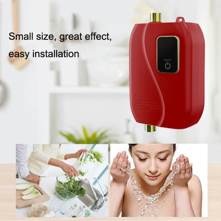 Instant Water Heater Mini Kitchen Quick Heater Household Hand Washing Water Heater UK Plug(Brick Red) - Water Heaters & Parts by buy2fix | Online Shopping UK | buy2fix
