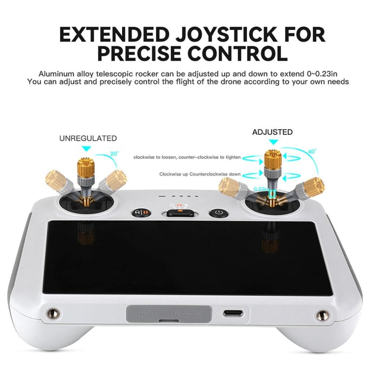 For DJI Mini 3 Pro RCSTQ Aluminum Alloy Two Color Telescopic Joystick With Screen Remote Control Thumb Operation Rod(As Show) -  by RCSTQ | Online Shopping UK | buy2fix