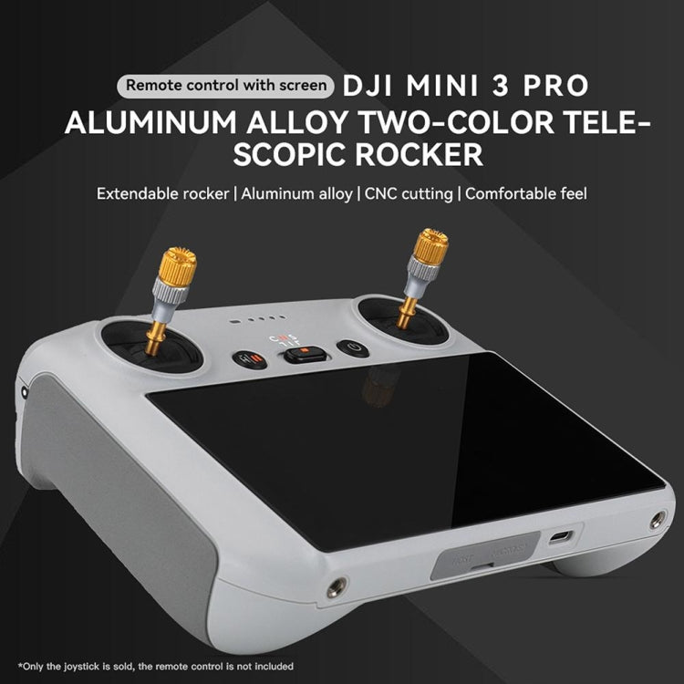 For DJI Mini 3 Pro RCSTQ Aluminum Alloy Two Color Telescopic Joystick With Screen Remote Control Thumb Operation Rod(As Show) -  by RCSTQ | Online Shopping UK | buy2fix