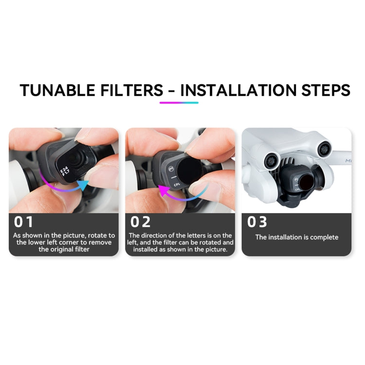 For DJI Mini 3 Pro RCSTQ PL Filters Drone Accessoires  4 In 1 ND/PL 8/16/32/64 - Mavic Lens Filter by RCSTQ | Online Shopping UK | buy2fix