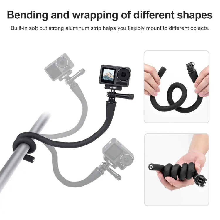 TELESIN Flexible Mount Bracket Octopus Tripod For Mini Action Camera and Mobile Phone,Spec: With Phone Clip Kit - Holder by TELESIN | Online Shopping UK | buy2fix