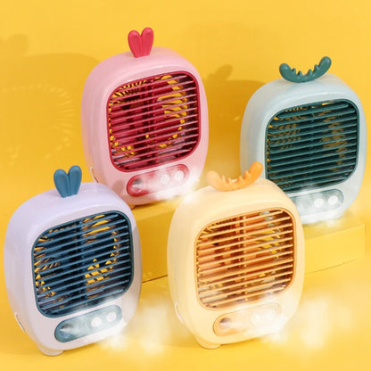 1315 Spray Humidification Hydrating Cartoon Fan USB Charging Desktop Fan(Bunny Yellow) - Electric Fans by buy2fix | Online Shopping UK | buy2fix