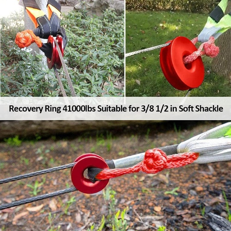 Aluminum Snatch Recovery Ring For 3/8" & 1/2" Rope(Red) - Towing Bars by buy2fix | Online Shopping UK | buy2fix