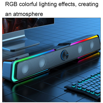 Wired+Bluetooth Version HP DHE6002S RGB Lights HiFi Sound Effect Computer Audio Desktop Long Strip Speakers -  by HP | Online Shopping UK | buy2fix