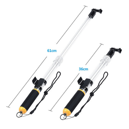 Transparent Retractable Selfie Stick Buoyancy Stick for Gopro Hero11 Black / HERO10 Black / HERO9 Black /HERO8 / HERO7 /6 /5 /5 Session /4 Session /4 /3+ /3 /2 /1 - Floating Grip & Ball by buy2fix | Online Shopping UK | buy2fix