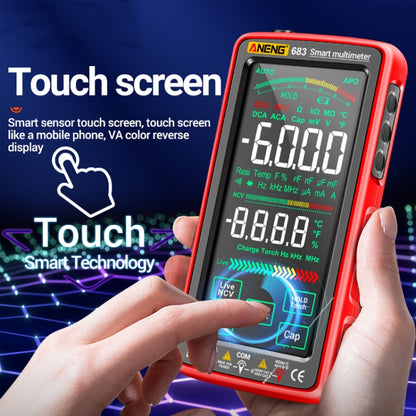 ANENG 683 Smart Touch Screen Automatic Range Rechargeable Multimeter(Black) - Digital Multimeter by ANENG | Online Shopping UK | buy2fix