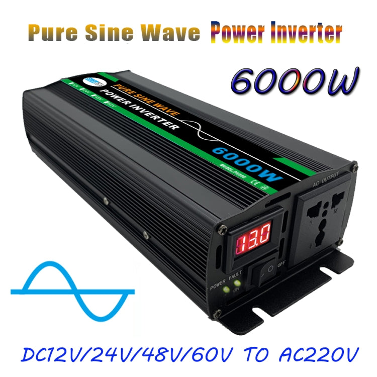 6000W 12V to 220V High Power Car Pure Sine Wave Inverter Power Converter - Pure Sine Wave by buy2fix | Online Shopping UK | buy2fix