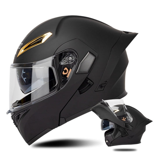 SOMAN Motorcycle Dual Lens Riding Peel-Off Full Coverage Helmet, Size: M(Matt Black) - Helmets by SOMAN | Online Shopping UK | buy2fix