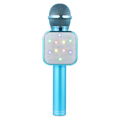 WS-1818 LED Light Flashing Microphone Self-contained Audio Bluetooth Wireless Microphone(Blue) - Microphone by buy2fix | Online Shopping UK | buy2fix