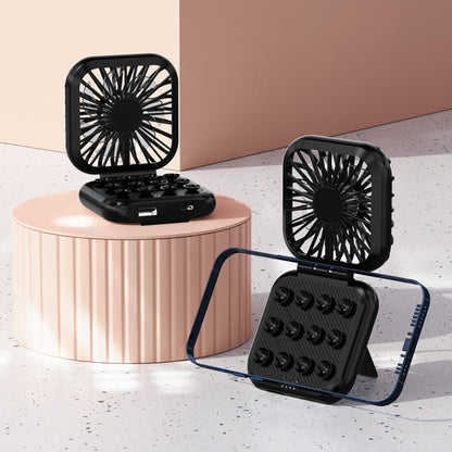 Mini Folding Neck Phone Holder Fan USB Charging Power Bank Fan(Black) - Electric Fans by buy2fix | Online Shopping UK | buy2fix