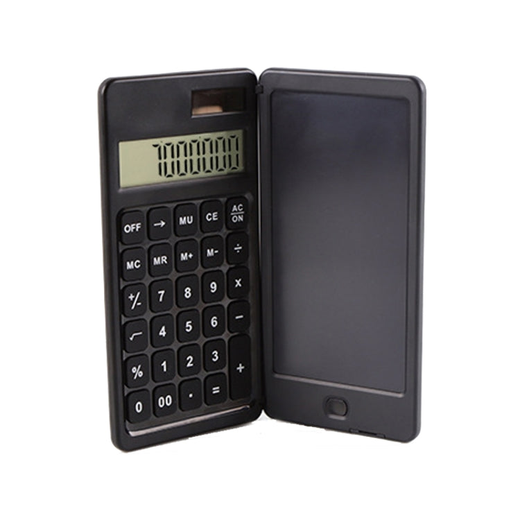 Solar Calculator Handwriting Board Learning Office Portable Folding LCD Writing Board(Black) -  by buy2fix | Online Shopping UK | buy2fix