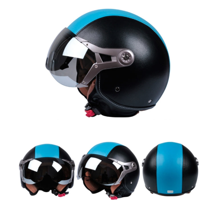 GXT Electric Vehicle Half Cover Four Seasons Retro Helmet, Size: L(White Red) - Helmets by GXT | Online Shopping UK | buy2fix