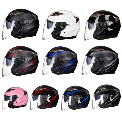 GXT 708 Electric Vehicle Dual Lens Helmet Four Seasons Safety Helmet, Size: L(Bright Black) - Helmets by GXT | Online Shopping UK | buy2fix