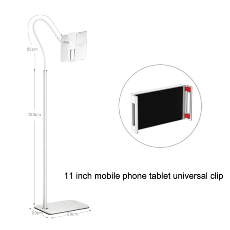 175cm Mobile Phone Tablet Live Broadcast Bedside Lifting Bracket Floor Model (White) - Lazy Bracket by buy2fix | Online Shopping UK | buy2fix