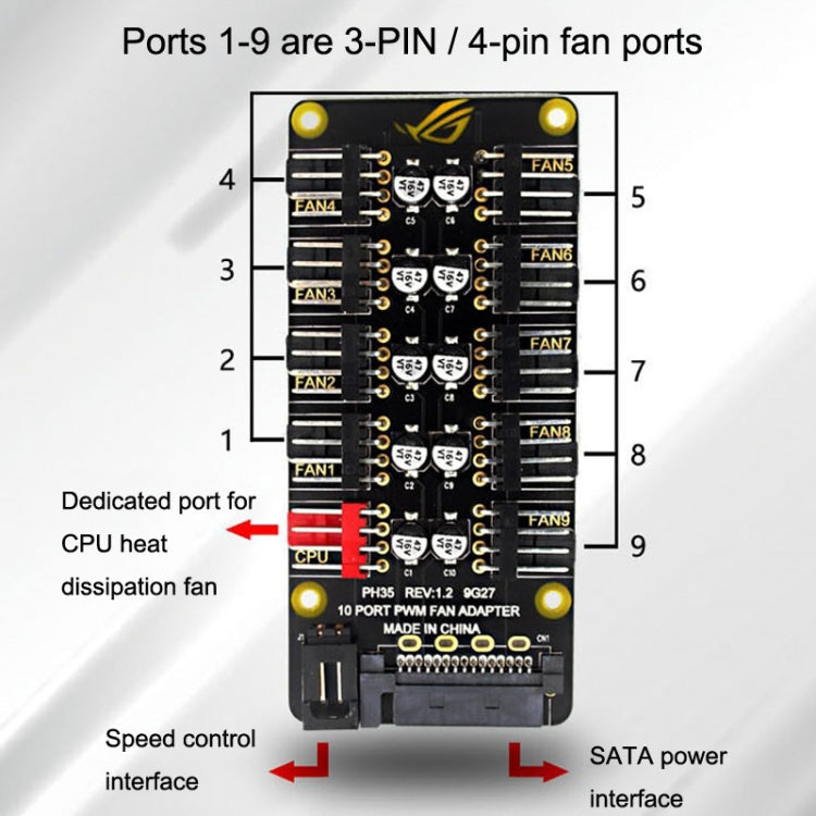 PWM Fan Hub Desktop Computer CPU Fan Expander Supports 3Pin&4Pin(Black) - Others by buy2fix | Online Shopping UK | buy2fix