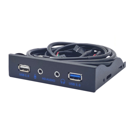 3.5-Inch  USB 2.0+USB 3.0+HD AUDIO Port Desktop PC Case Floppy Drive Front Panel(Black) - Add-on Cards by buy2fix | Online Shopping UK | buy2fix