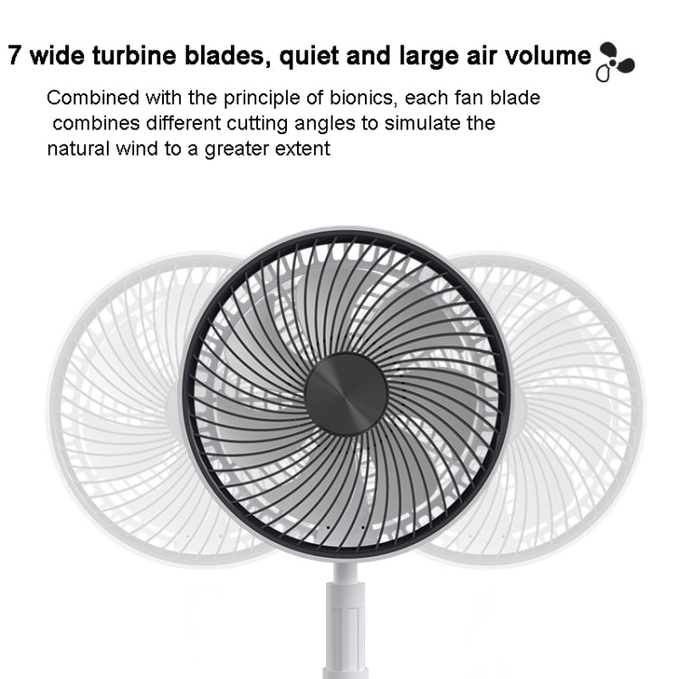 8-inch Portable Folding Telescopic Fan Can Shake Head with Timing & Remote Control(White 6000  mAh) - Electric Fans by buy2fix | Online Shopping UK | buy2fix