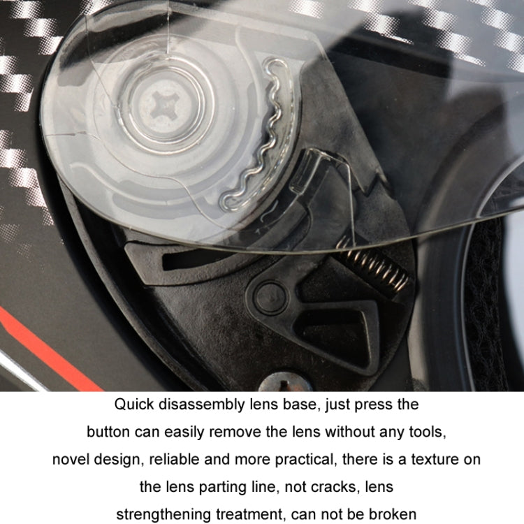 KUQIBAO Motorcycle Smart Bluetooth Sun Protection Double Lens Safety Helmet, Size: M(Bright Black Phantom Fiber+Black Tail) - Helmets by KUQIBAO | Online Shopping UK | buy2fix