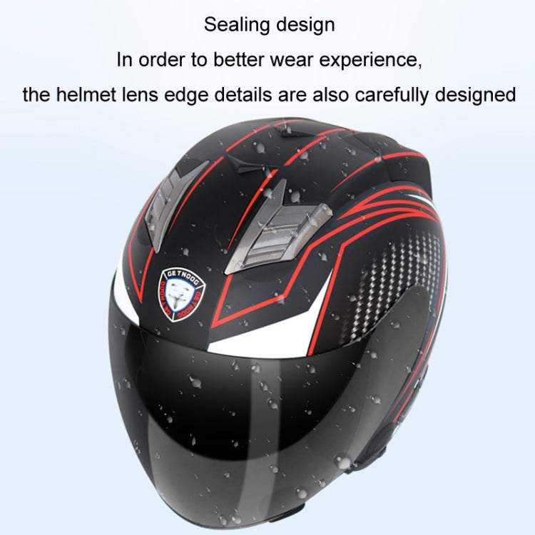 KUQIBAO Motorcycle Smart Bluetooth Sun Protection Double Lens Safety Helmet, Size: L(Matte Black Phantom Fiber) - Helmets by KUQIBAO | Online Shopping UK | buy2fix