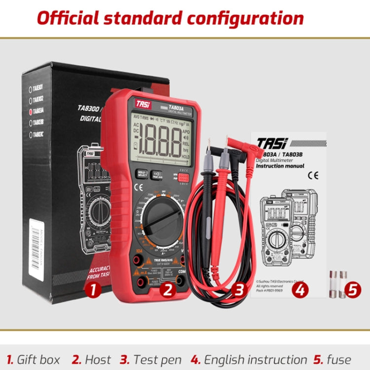 TASI TA803A Digital High Precision Multimeter Digital Display Household Multifunction Electrician Multimeter - Digital Multimeter by TASI | Online Shopping UK | buy2fix