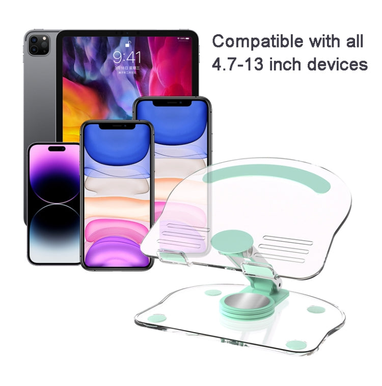 KF-Z11 Acrylic Tablet PC Mobile Phone Bracket Desktop Rotating Foldable Lazy Non-slip Phone Support Frame(Pink) - Desktop Holder by buy2fix | Online Shopping UK | buy2fix