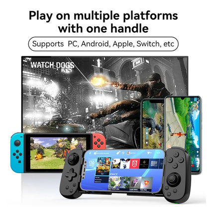 D6  Bluetooth Retractable Gamepad Dual Hall Six-Axis Somatosensory For Android/IPhone /Switch(Black) - Gamepads by buy2fix | Online Shopping UK | buy2fix