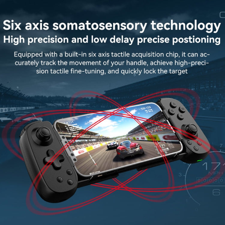 D6  Bluetooth Retractable Gamepad Dual Hall Six-Axis Somatosensory For Android/IPhone /Switch(Black) - Gamepads by buy2fix | Online Shopping UK | buy2fix