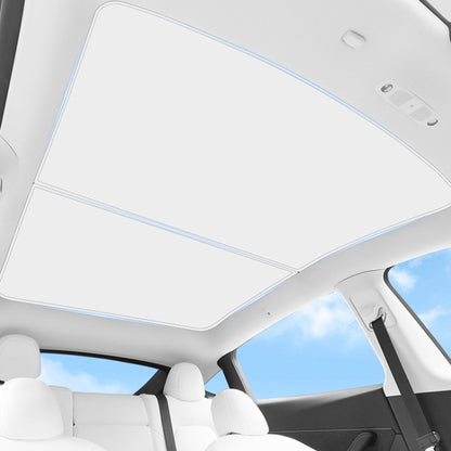 2pcs /Set For Tesla Model Y Ice Crystal Sunshade Car Roof Front And Rear Sunroof Shade(Beige) - Window Foils & Solar Protection by buy2fix | Online Shopping UK | buy2fix