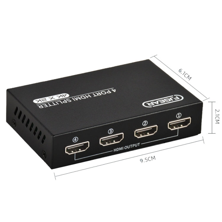 FJGEAR FJ-SM4K104 HD Audio/Video Splitter HDMI 1 In 4 Splitter(EU Plug) - Splitter by FJGEAR | Online Shopping UK | buy2fix