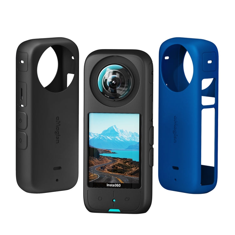 For Insta360 X3 AMagisn Body Silicone Protective Cover, Style: Body Case (Blue) - Case & Bags by aMagisn | Online Shopping UK | buy2fix