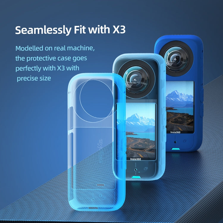 For Insta360 X3 AMagisn Body Silicone Protective Cover, Style: Body Case (Blue) - Case & Bags by aMagisn | Online Shopping UK | buy2fix