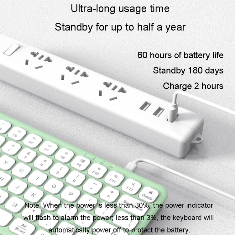 B087 2.4G Portable 78 Keys Dual Mode Wireless Bluetooth Keyboard And Mouse, Style: Keyboard Mouse Set Green - Wireless Keyboard by buy2fix | Online Shopping UK | buy2fix