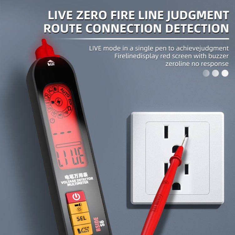 BSIDE S6 Smart Digital Multimeter Current Test Pen Capacitance Temperature Voltage Detector(Charging Model) - Digital Multimeter by BSIDE | Online Shopping UK | buy2fix