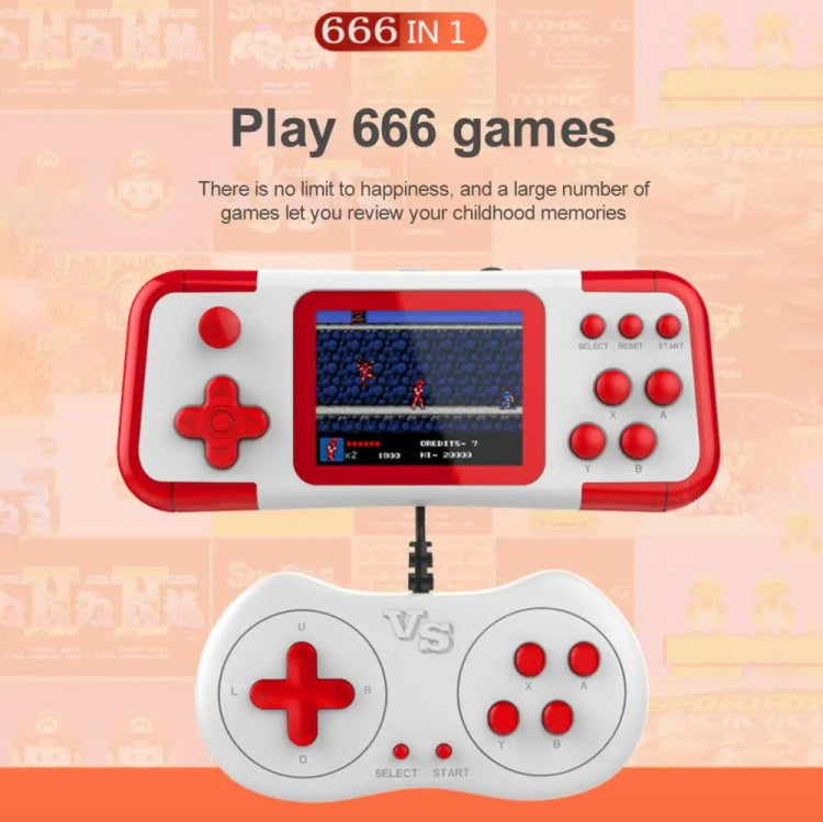 A12 3.0-inch HD Colorful Screen Retro Handheld Game Console with 666 Built-in Games, Model: Double Red Blue - Pocket Console by buy2fix | Online Shopping UK | buy2fix