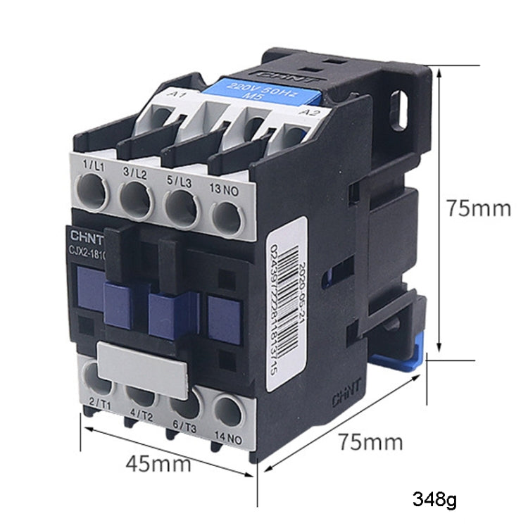 CHNT CJX2-1810 18A 220V Silver Alloy Contacts Multi-Purpose Single-Phase AC Contactor - Relays by CHNT | Online Shopping UK | buy2fix