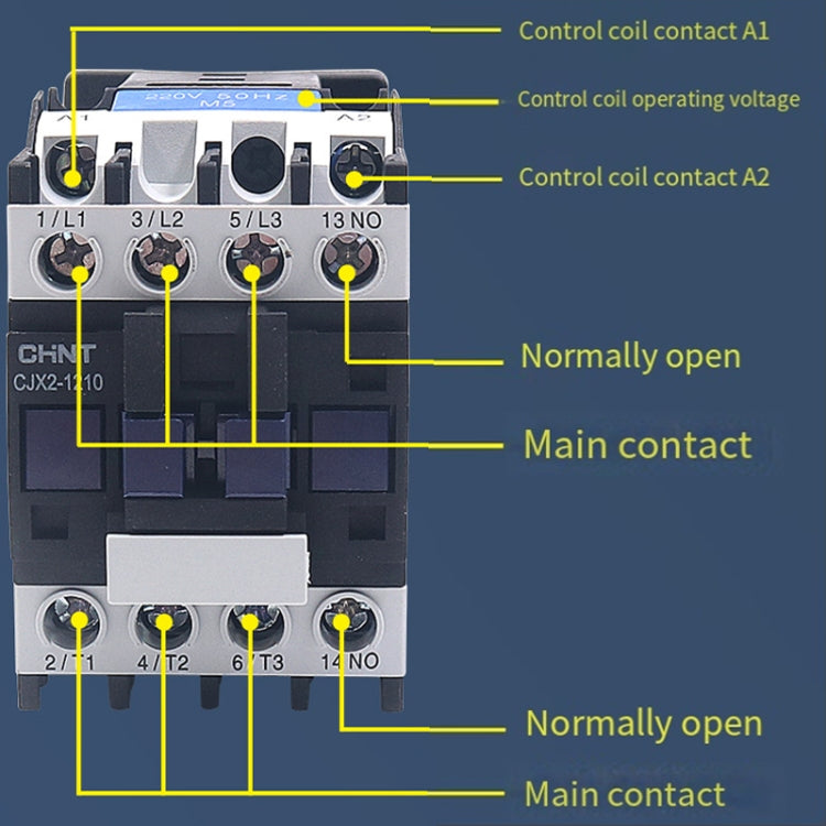 CHNT CJX2-3210 32A 220V Silver Alloy Contacts Multi-Purpose Single-Phase AC Contactor - Relays by CHNT | Online Shopping UK | buy2fix