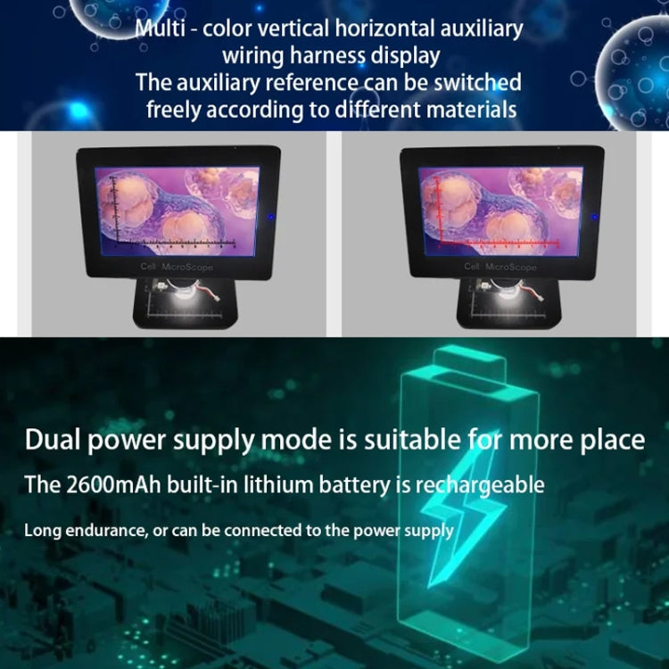 HD Electronic Digital Microscope 5 Inch Screen Touch Key 8000X Biological Cell Electronic Magnifying Glass - Digital Microscope by buy2fix | Online Shopping UK | buy2fix