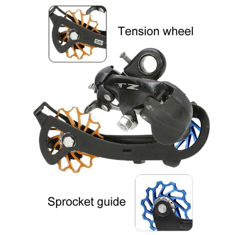 ENLEE Mountain Bicycle Rear Derailleur Guide Wheel Ceramic Bearing Tension Pulley, Size: 11T(Blue) - Guide wheels by ENLEE | Online Shopping UK | buy2fix