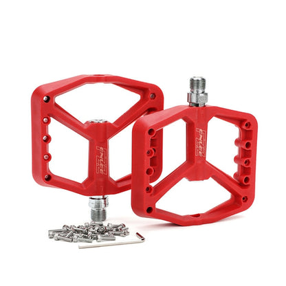 ENLEE F228 1pair Bicycle Nylon Pedals Mountain Bike Widened Riding Footrests(Red) - Pedals by ENLEE | Online Shopping UK | buy2fix