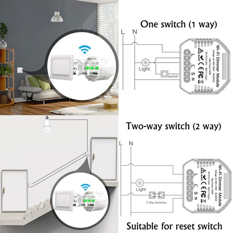 Concealed Wifi Smart Switch Dimmer Switch And Traditional Switch Dual Control Smart Switch - Consumer Electronics by buy2fix | Online Shopping UK | buy2fix